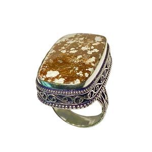 Natural Wild Horse Jasper Gemstone in a Handcrafted 925 Stamped Ring (9)